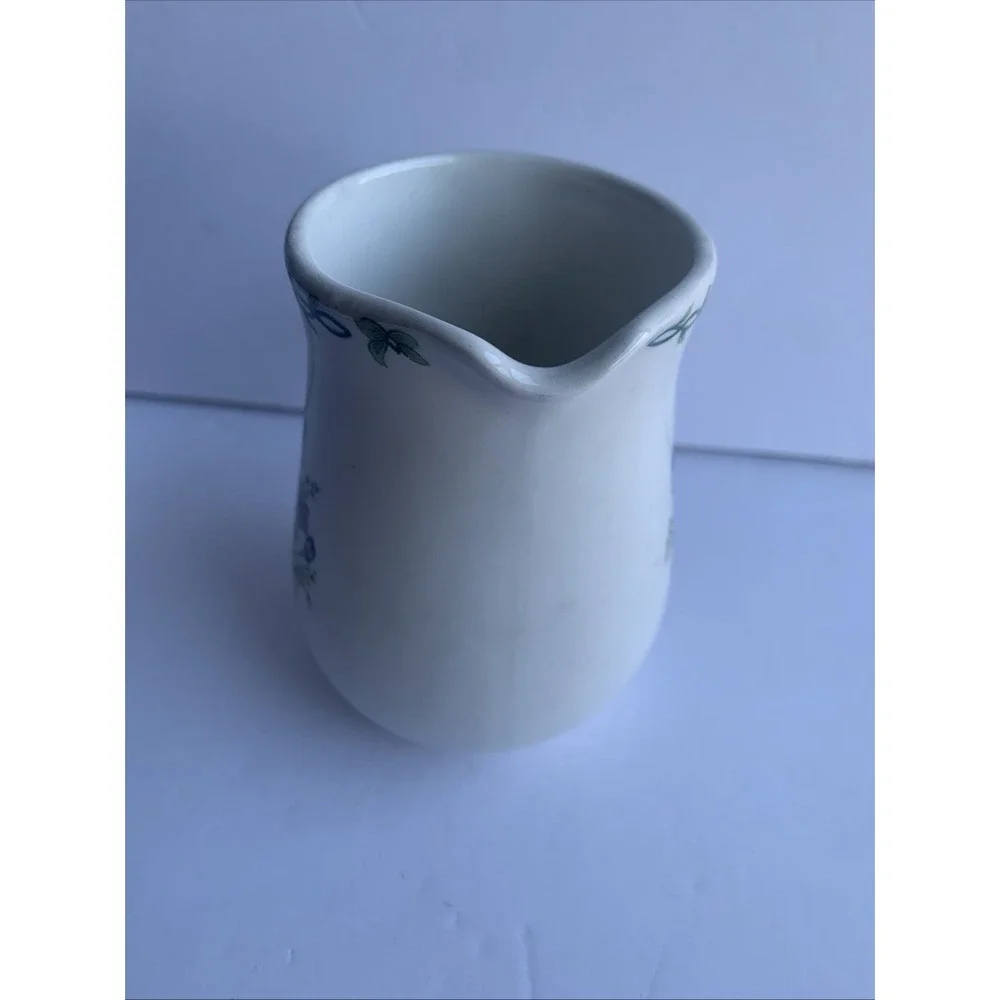 Thomson Pottery Floral Garden Creamer Pitcher White Ceramic‎ Cottage Aesthetic